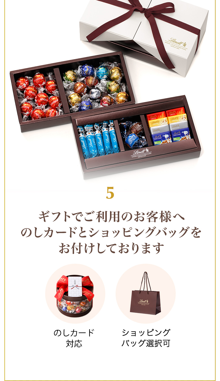 ５　のしとショッピングバッグをお付けしております