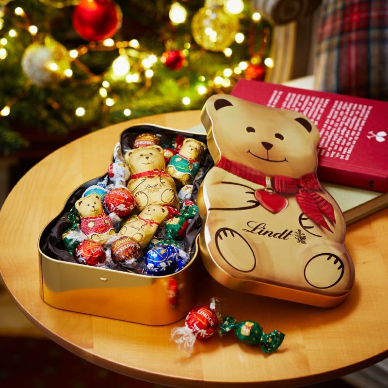 リンツチョコレート(Lindt)クリスマスリンツテディ缶L2018