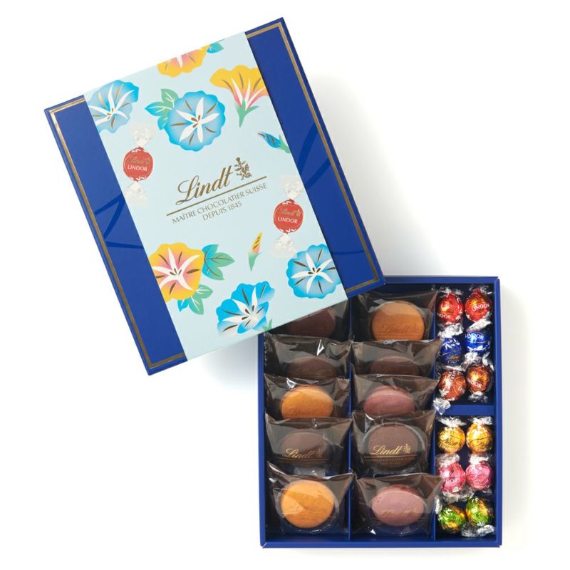 【リンツ】<朝顔スリーブ>リンドール&焼き菓子 アソート(リンドール12個+ショコラサンド10個)【送料無料】 【リンツ】<朝顔スリーブ>リンドール&焼き菓子 アソート(リンドール12個+ショコラサンド10個)【送料無料】